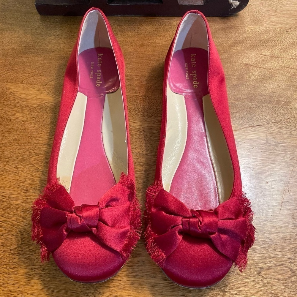 Kate Spade red ballet flats runs small